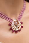 Shop Joules By Radhika Pink Stones Tishya Designer Necklace Set at Aza Fashions Shop_Joules By Radhika_Pink Stones Tishya Designer Necklace Set _at_Aza_Fashions