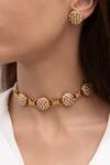 Buy_Joules by Radhika_Gold Plated Iranya Choker Set_at_Aza_Fashions