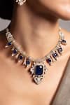 Shop_Joules By Radhika_Blue Designer Nivara Necklace Set _at_Aza_Fashions