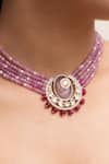 Shop Joules By Radhika Pink Lakshi Designer Necklace Set at Aza Fashions Shop_Joules By Radhika_Pink Lakshi Designer Necklace Set _at_Aza_Fashions