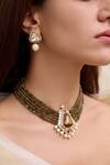 Buy_Joules By Radhika_Green Pearls Designer Maesha Choker Set_at_Aza_Fashions
