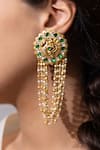 Shop_Joules By Radhika_Gold Plated Gemstones, Pearls Nayeli Finish Earrings _at_Aza_Fashions