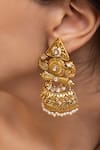 Shop_Joules By Radhika_Gold Plated Crystals Sushmaya Finish Earrings_at_Aza_Fashions