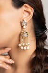 Buy_Joules By Radhika_Gold Plated Pearls, Faux Diamonds Designer Larisa Earrings _at_Aza_Fashions