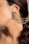 Shop_Joules by Radhika_Gold Plated Pearls Saarya Earrings _at_Aza_Fashions
