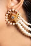 Shop_Joules By Radhika_Gold Plated Pearls, Gemstones Finish Designer Pravya Earrings _at_Aza_Fashions