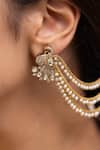 Shop_Joules By Radhika_Gold Plated Crystals, Pearls Teeraya Finish Earrings _at_Aza_Fashions