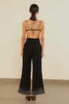 Shop_Somya Goyal_Black Viscose, Polyester, Spandex Celestial Edge Trousers _at_Aza_Fashions