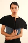 Buy_Somya Goyal_Black Transformed Cape Jacket _at_Aza_Fashions