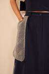 Buy_Somya Goyal_Blue Viscose, Polyester, Spandex 3d Edge Skirt _Online