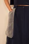 Somya Goyal_Blue Viscose, Polyester, Spandex 3d Edge Skirt 