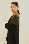 Buy_Somya Goyal_Black Viscose, Polyester, Spandex Open Neck Designer Shoulder Overlay Jacket _Online_at_Aza_Fashions