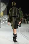 Shop_Somya Goyal_Black Viscose, Polyester, Spandex Striped Skirt _at_Aza_Fashions