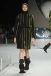 Buy_Somya Goyal_Black Viscose, Polyester, Spandex Striped Skirt _at_Aza_Fashions