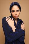 Buy_Somya Goyal_Blue Viscose, Polyester, Spandex Collared Shadowline Shacket 
