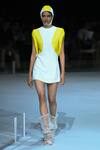 Buy_Somya Goyal_White Viscose, Polyester, Spandex Nova Dress With Yellow Embellished Sleeves _at_Aza_Fashions