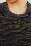 Buy_Somya Goyal_Blue Viscose, Polyester, Spandex Round Neck Stellar Tide Designer Dress _Online_at_Aza_Fashions