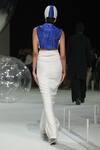 Shop_Somya Goyal_White Viscose, Polyester, Spandex Volt Slit Skirt _at_Aza_Fashions