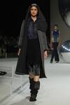 Somya Goyal_Black Viscose, Polyester, Spandex Flame Skirt _at_Aza_Fashions