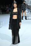Buy_Somya Goyal_Black Viscose, Organza Open Neck Mystic Trench Shirt Jacket _Online_at_Aza_Fashions
