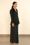 Buy_Somya Goyal_Green Viscose, Polyester, Spandex Collared Forest Armour Jacket _Online_at_Aza_Fashions