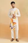 Buy_Arihant Rai Sinha_Cream Cotton Digital Printed Kurta Set _at_Aza_Fashions