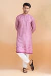 Shop Arihant Rai Sinha Pink Cotton Onion Digital Print Kurta Set Online at Aza Fashions Shop_Arihant Rai Sinha_Pink Cotton Onion Digital Print Kurta Set _Online_at_Aza_Fashions