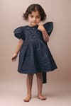 Buy_Petite Pomme_Black Cotton Applique, Pearls Bow Frock For Girls _at_Aza_Fashions