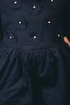 Petite Pomme_Black Cotton Applique, Pearls Bow Frock For Girls _Online_at_Aza_Fashions