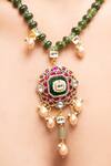 Shop_Joules by Radhika_Green Kalira Necklace _at_Aza_Fashions