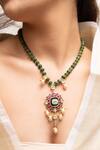 Buy_Joules by Radhika_Green Kalira Necklace _at_Aza_Fashions