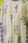 Roza_Ivory Chanderi, Cotton Embroidery Collared Floral Kurta Set _Online