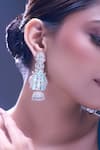Nazaakat By Samara Singh_Aqua American Diamond Earrings _Online_at_Aza_Fashions