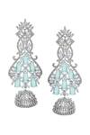 Shop_Nazaakat By Samara Singh_Aqua American Diamond Earrings _at_Aza_Fashions
