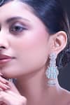 Buy_Nazaakat By Samara Singh_Aqua American Diamond Earrings _at_Aza_Fashions