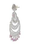 Nazaakat By Samara Singh_Pink American Diamond Earrings _Online_at_Aza_Fashions