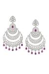 Shop_Nazaakat By Samara Singh_Pink American Diamond Earrings _at_Aza_Fashions