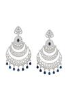 Shop_Nazaakat By Samara Singh_Blue American Diamond Earrings _at_Aza_Fashions