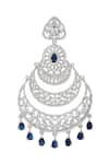 Nazaakat By Samara Singh_Blue American Diamond Earrings _at_Aza_Fashions