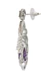 Nazaakat By Samara Singh_Purple American Diamond Earrings _Online_at_Aza_Fashions