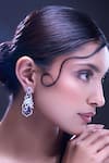 Buy_Nazaakat By Samara Singh_Purple American Diamond Earrings _at_Aza_Fashions