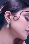 Nazaakat By Samara Singh_White American Diamond Earrings _at_Aza_Fashions
