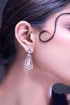 Shop_Nazaakat By Samara Singh_Pink American Diamond Earrings _Online_at_Aza_Fashions