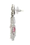 Samyukta Singhania_Red Ruby American Diamond Earrings _Online_at_Aza_Fashions
