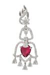 Buy_Samyukta Singhania_Red Ruby American Diamond Earrings _Online_at_Aza_Fashions