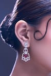 Shop_Samyukta Singhania_Red Ruby American Diamond Earrings _Online_at_Aza_Fashions