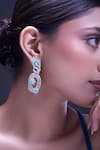 Nazaakat By Samara Singh_Aqua American Diamond Earrings _at_Aza_Fashions