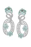 Shop_Nazaakat By Samara Singh_Aqua American Diamond Earrings _at_Aza_Fashions