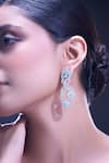 Buy_Nazaakat By Samara Singh_Aqua American Diamond Earrings _at_Aza_Fashions