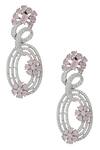 Shop Nazaakat By Samara Singh Pink American Diamond Earrings at Aza Fashions Shop_Nazaakat By Samara Singh_Pink American Diamond Earrings _at_Aza_Fashions